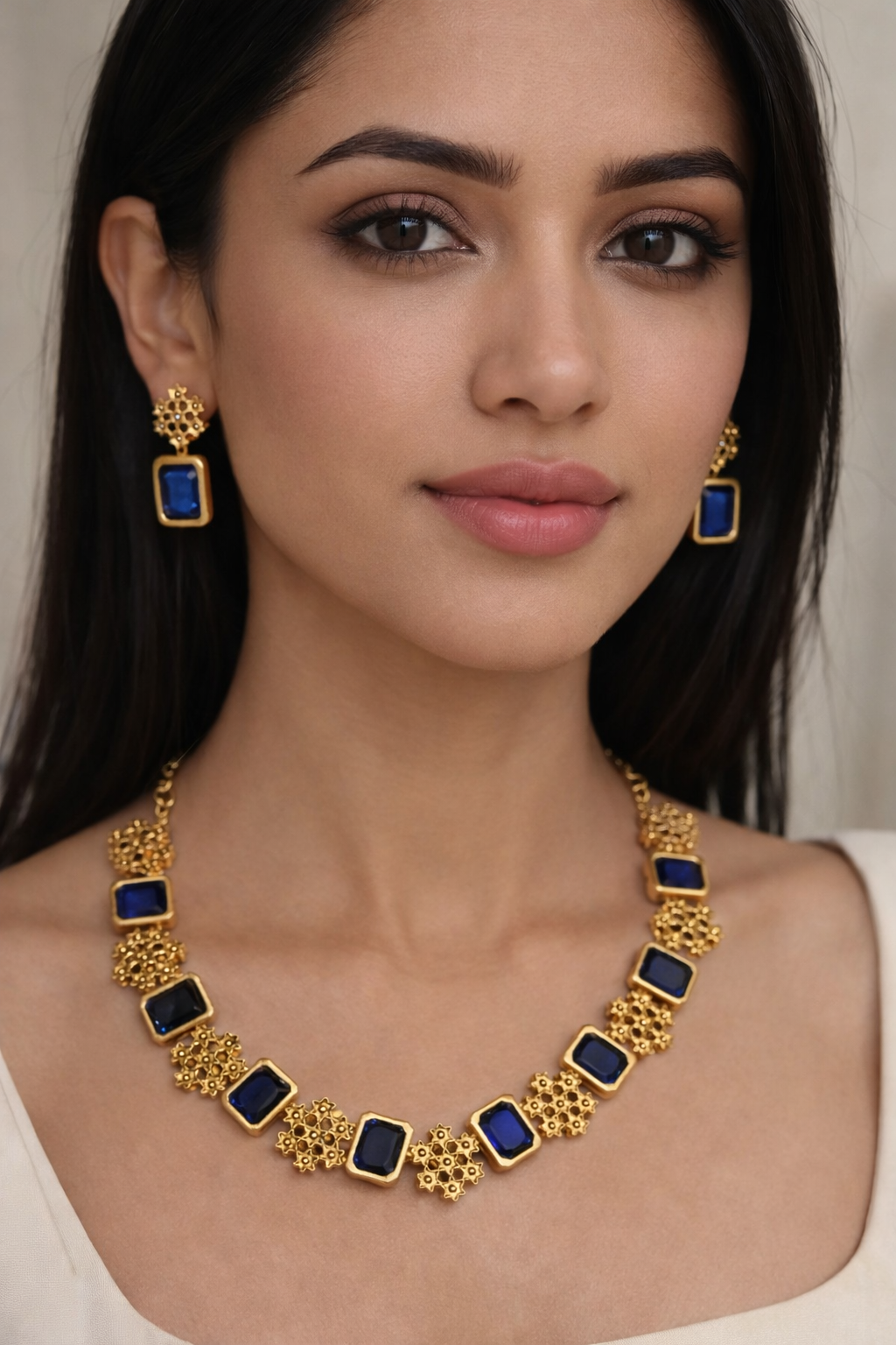 Blue Aura Necklace Set