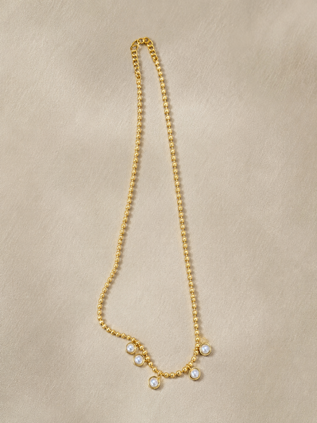Gold Charm Pearl Chain