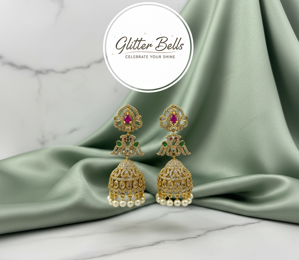 Riwaz Ruby Jhumkas
