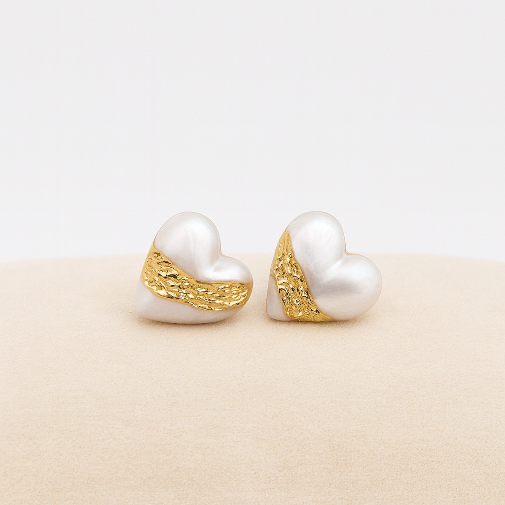 Gilded Heart Studs