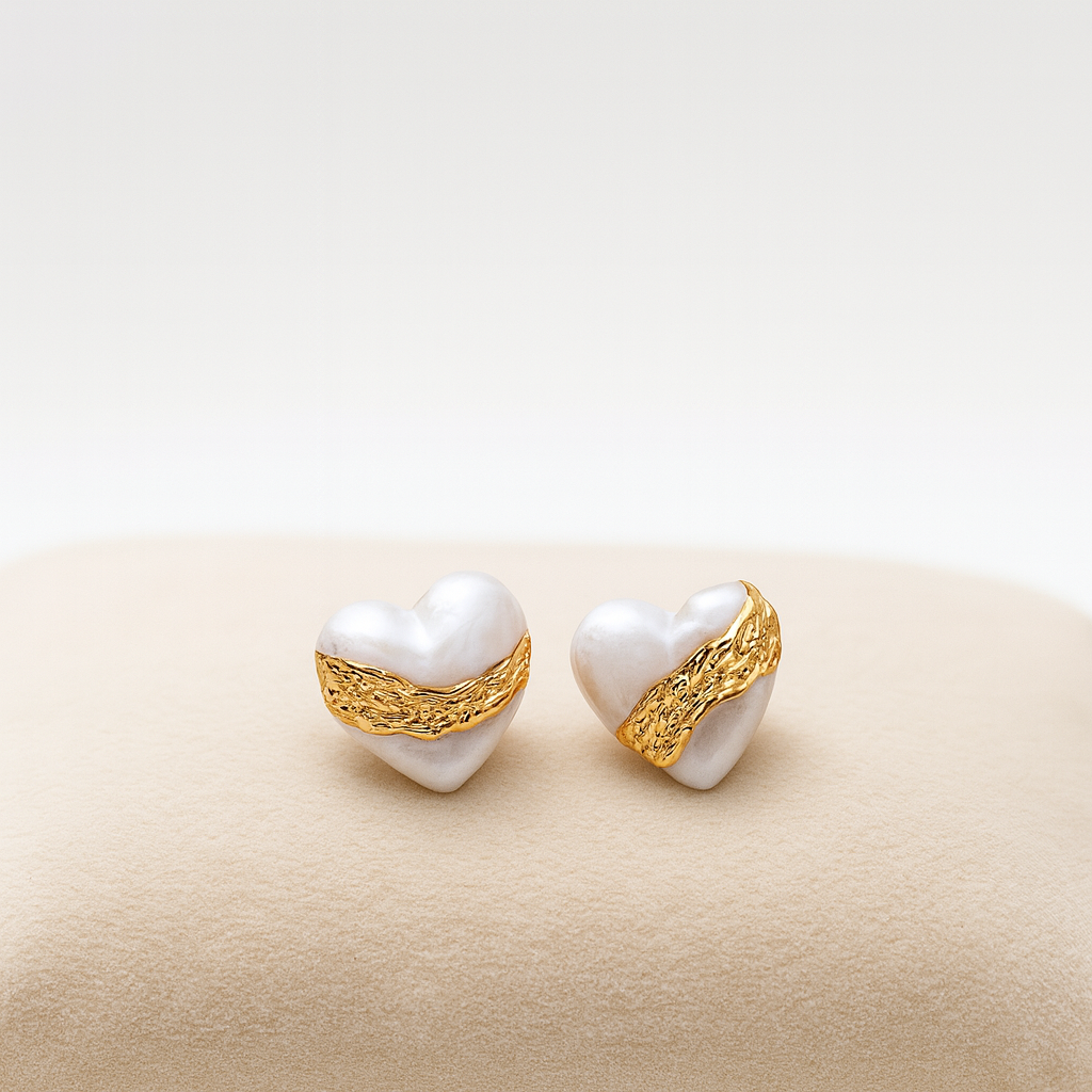 Gilded Heart Studs