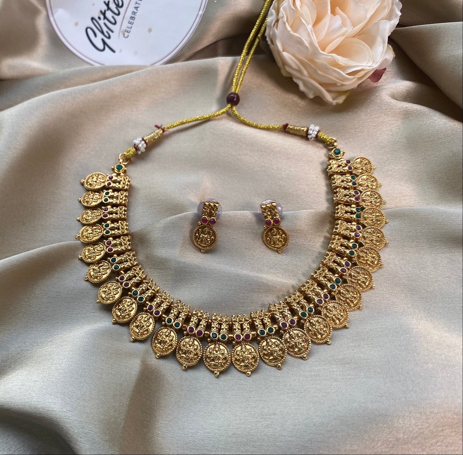 Divya Temple Coin Chocker Set