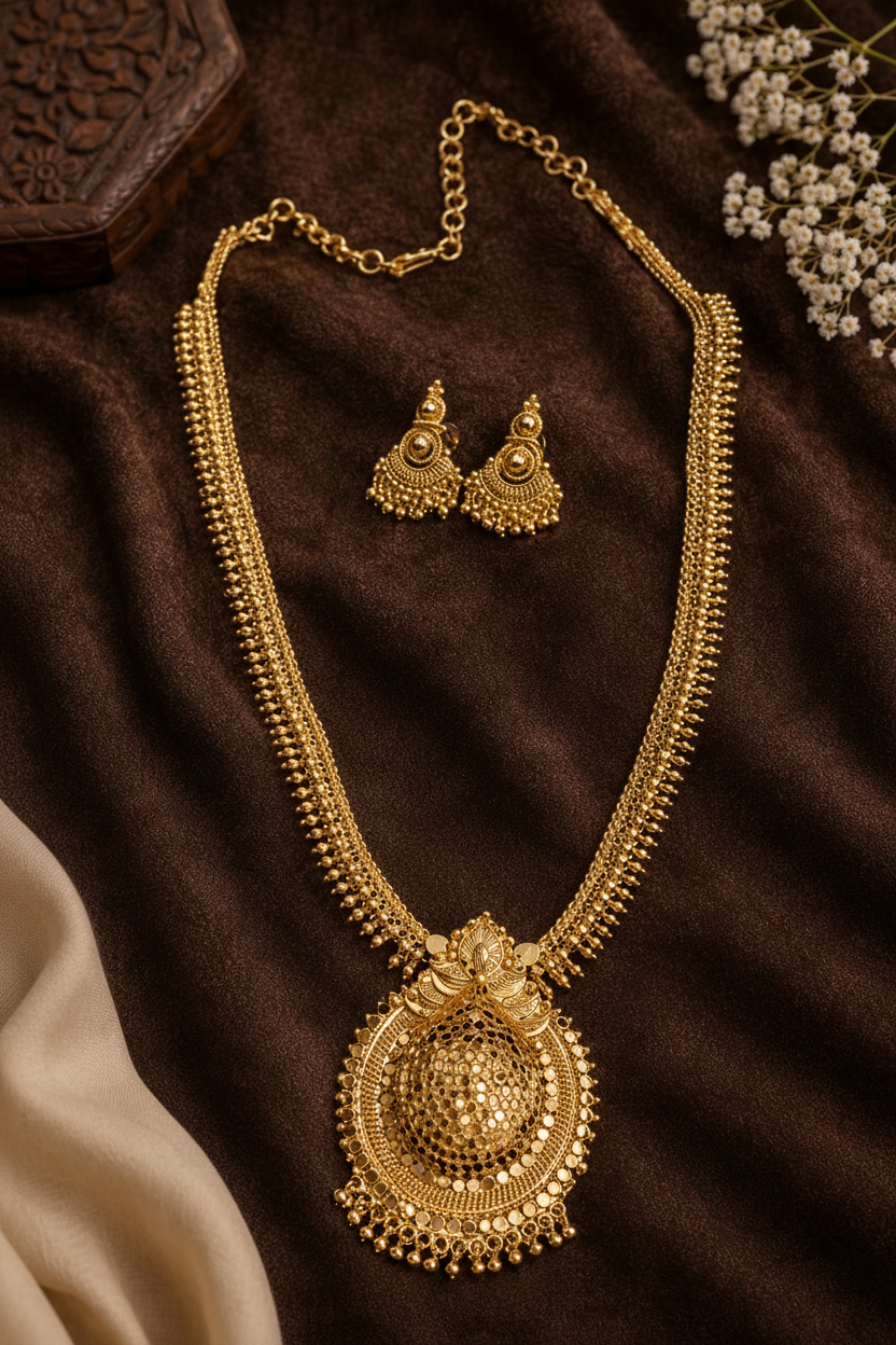 Enhanced Gold Haram Necklace Set