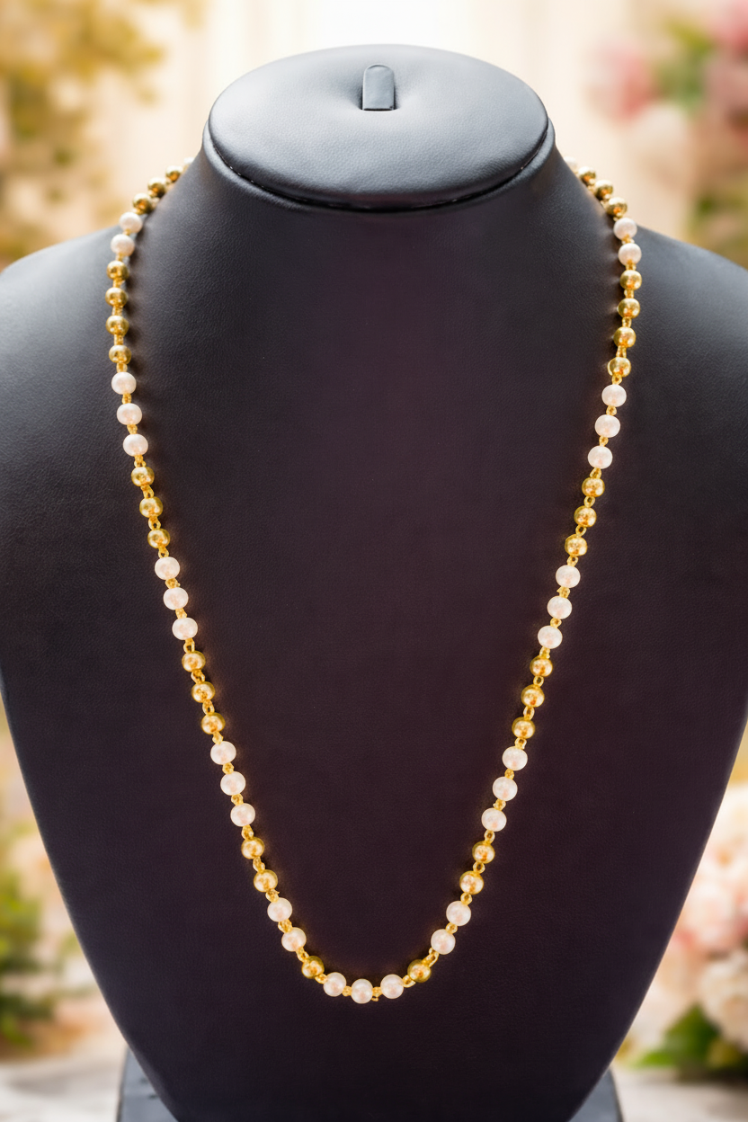 Enhanced Pearl & Gold Necklace