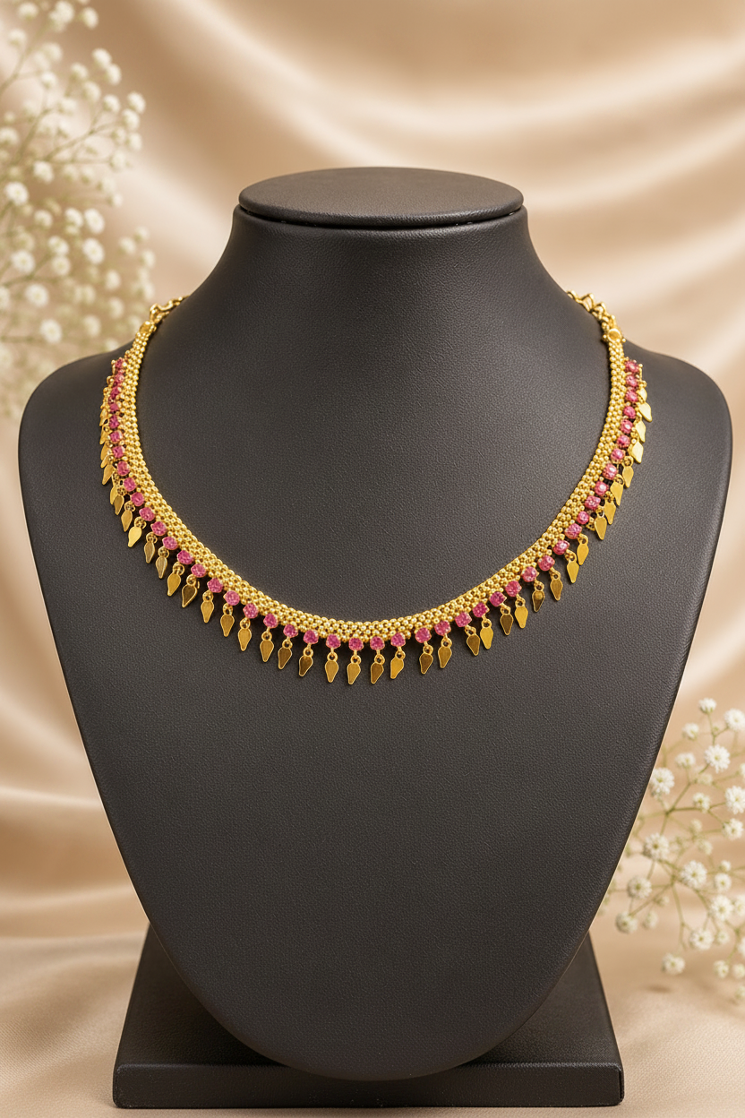 Enhanced Ruby Gold Necklace