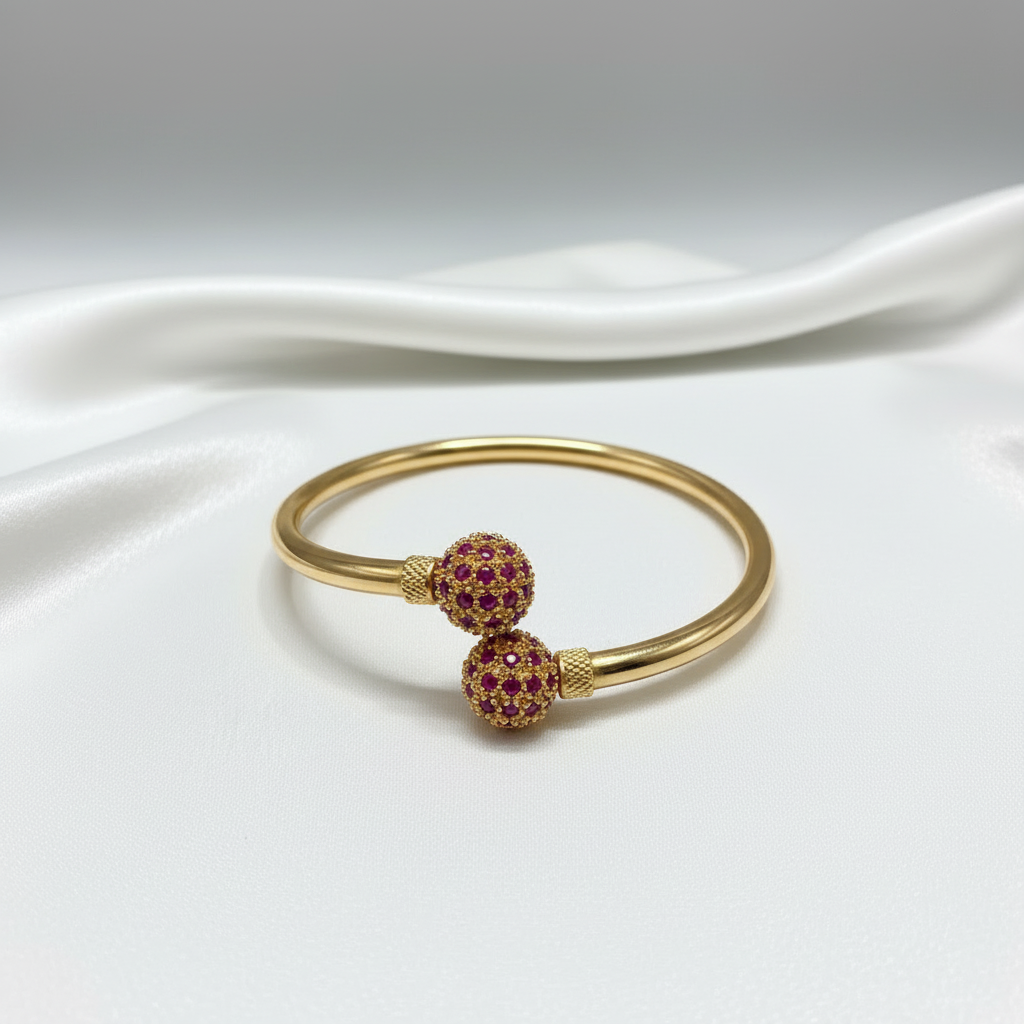 Gold Bangle on Satin Cloth