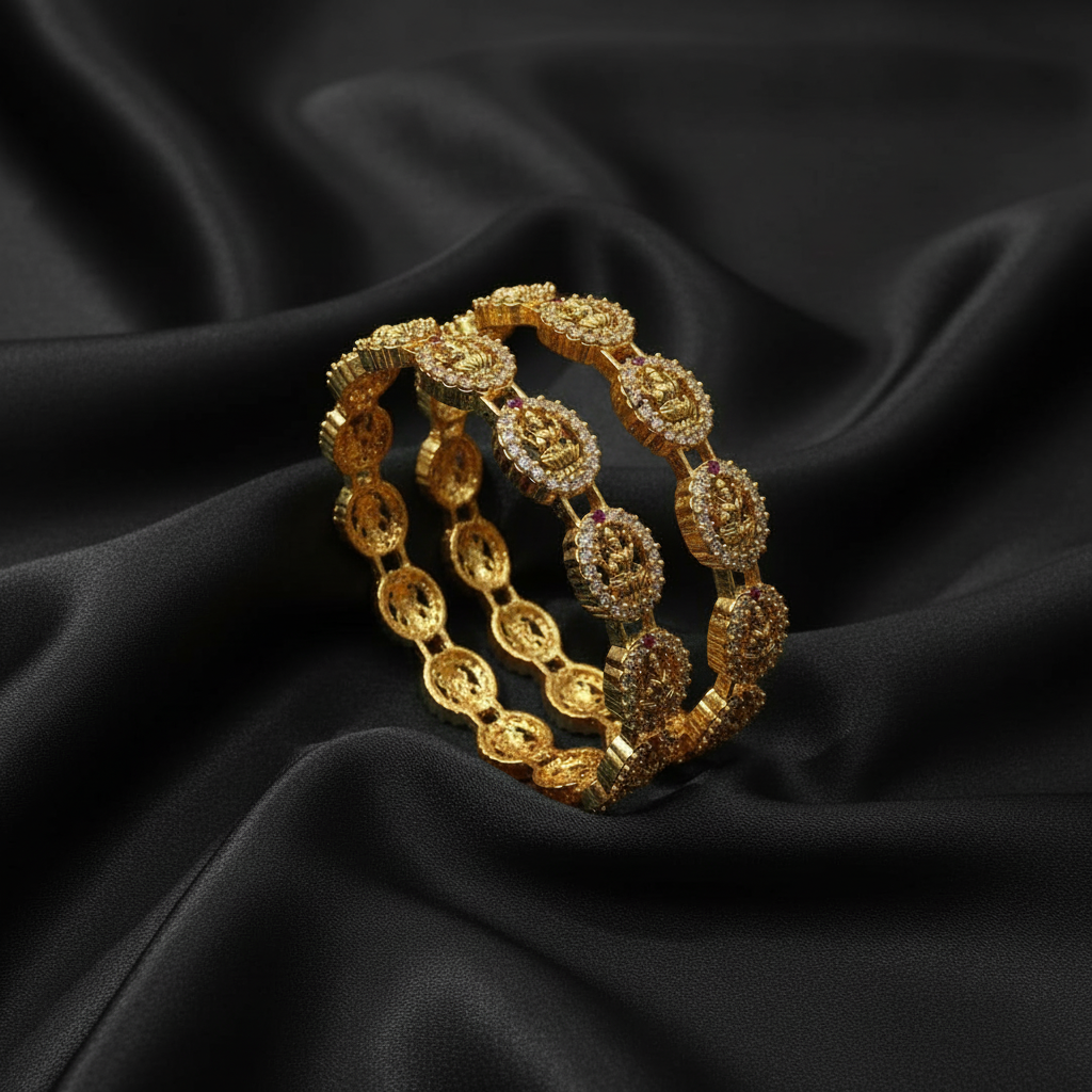 Gold Bangles on Black Satin