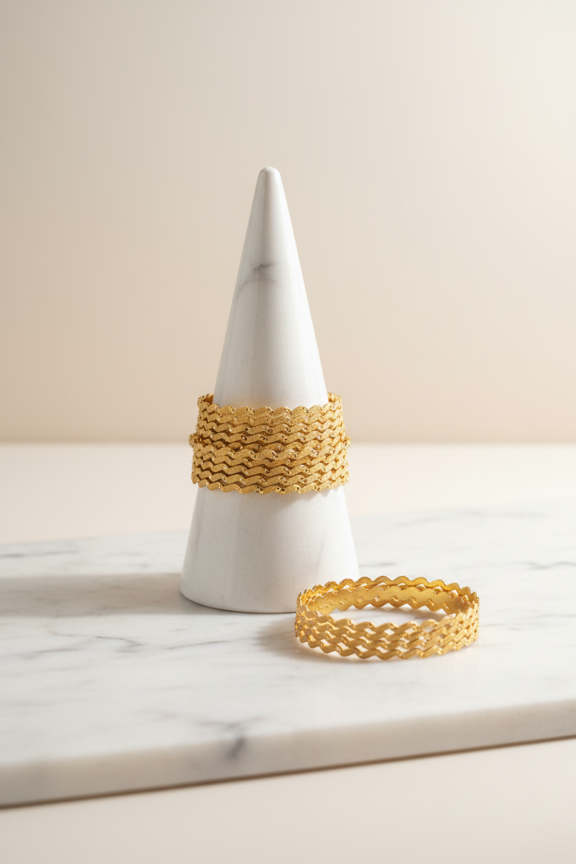 Gold Bangles on Stand