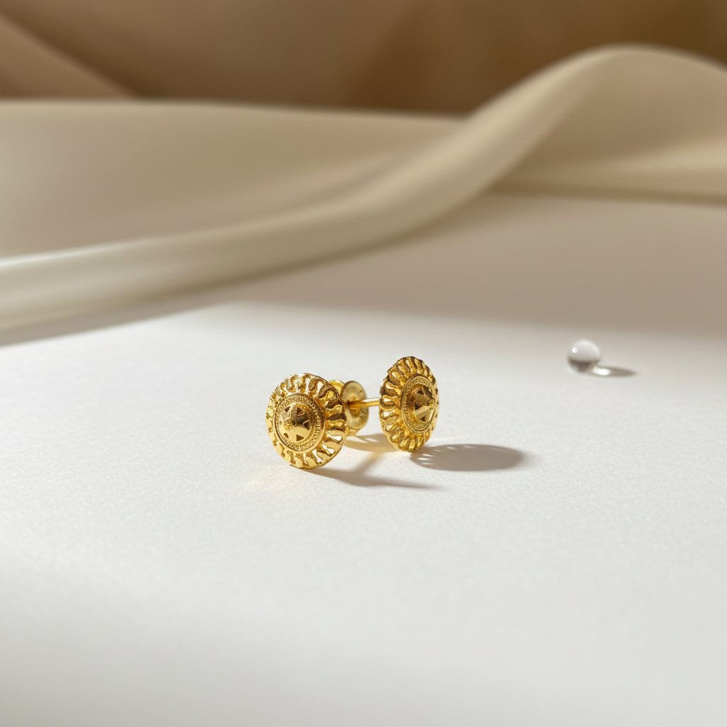 Gold Earrings - Side View