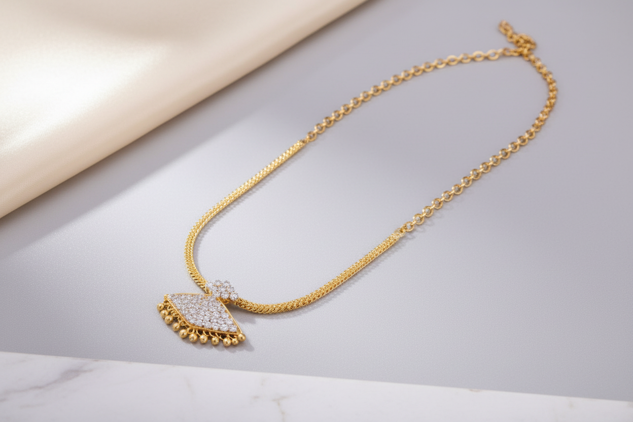 Necklace with simple clean background