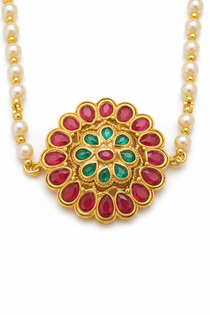 Professional close-up detail shot of pendant