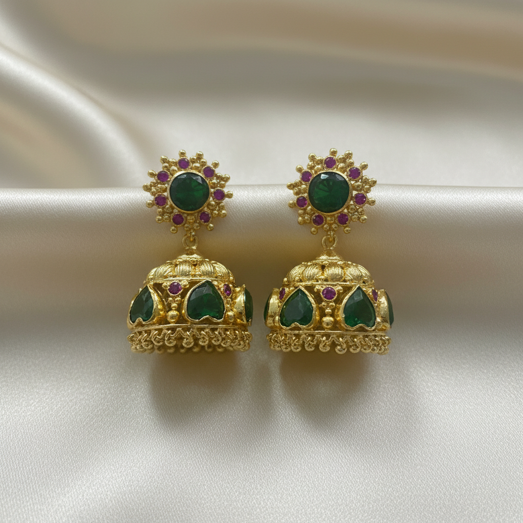 Temple jewelry earrings with elegant background